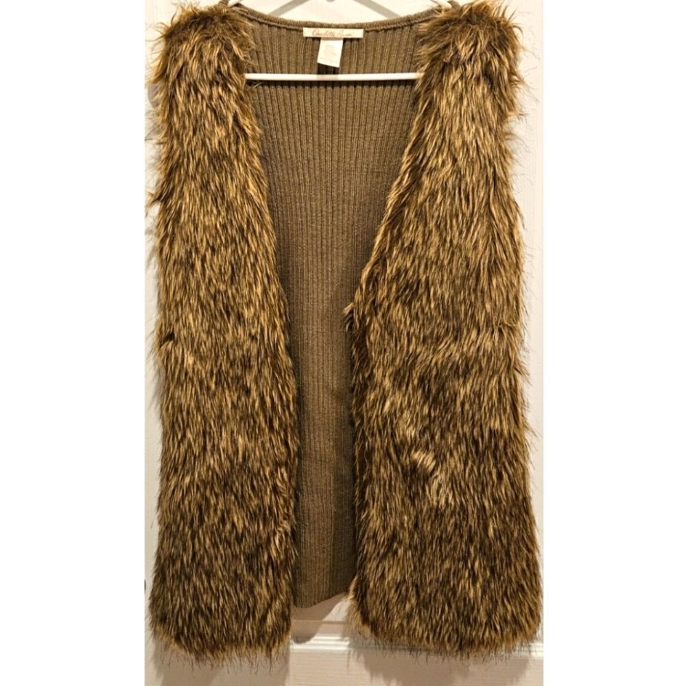 Women's Faux Fur Vest by Charlotte Russe in brown Size L